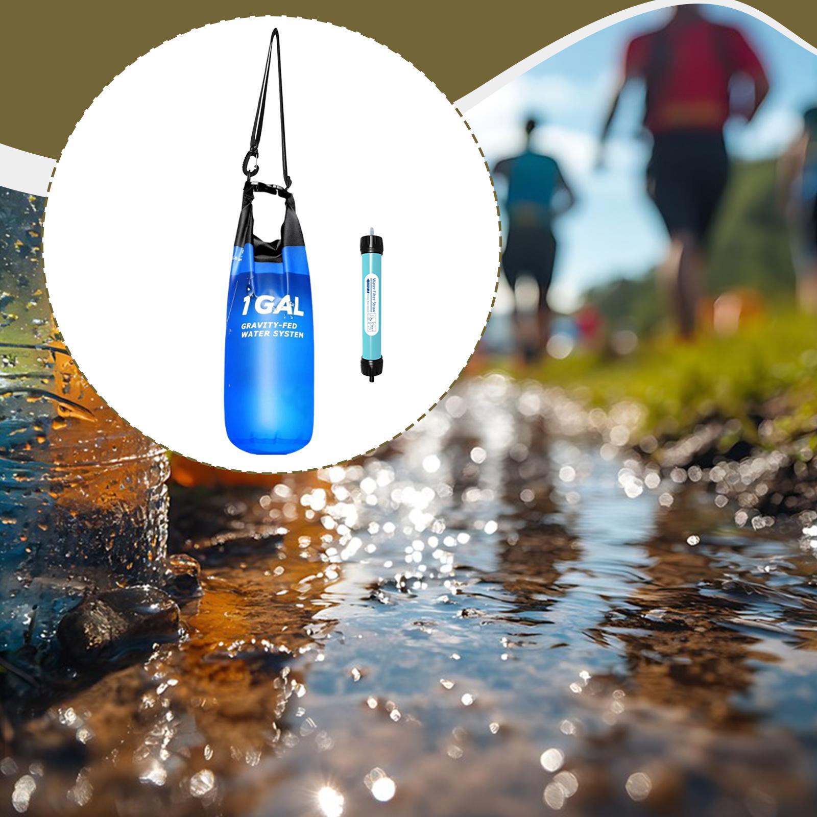 Water Filter Straw - ระบบกรองน้ำหลายชั้น ถุงบีบ TPU PVC เพิ่มความบริสุทธิ์ สำหรับการเดินป่า