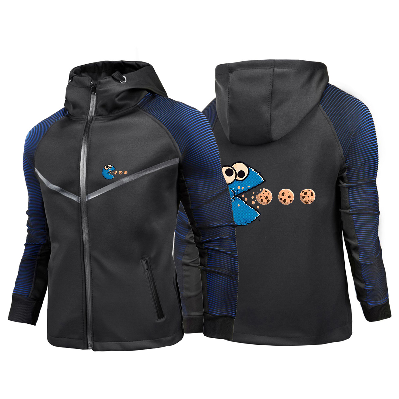 Outdoor Adventure Windbreaker - NomNom-Cookie Adventure Graphic Windbreaker Men Tactical