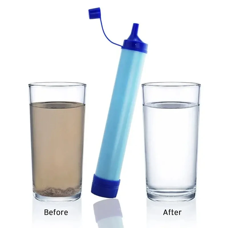 Water Filter Straw - หลอดกรองน้ำขนาดเล็กพกพาสำหรับกิจกรรมกลางแจ้ง 1 ชิ้น เหมาะสำหรับการตั้งแคมป์ เดินป่า ใช้ในกรณีฉุกเฉิน
