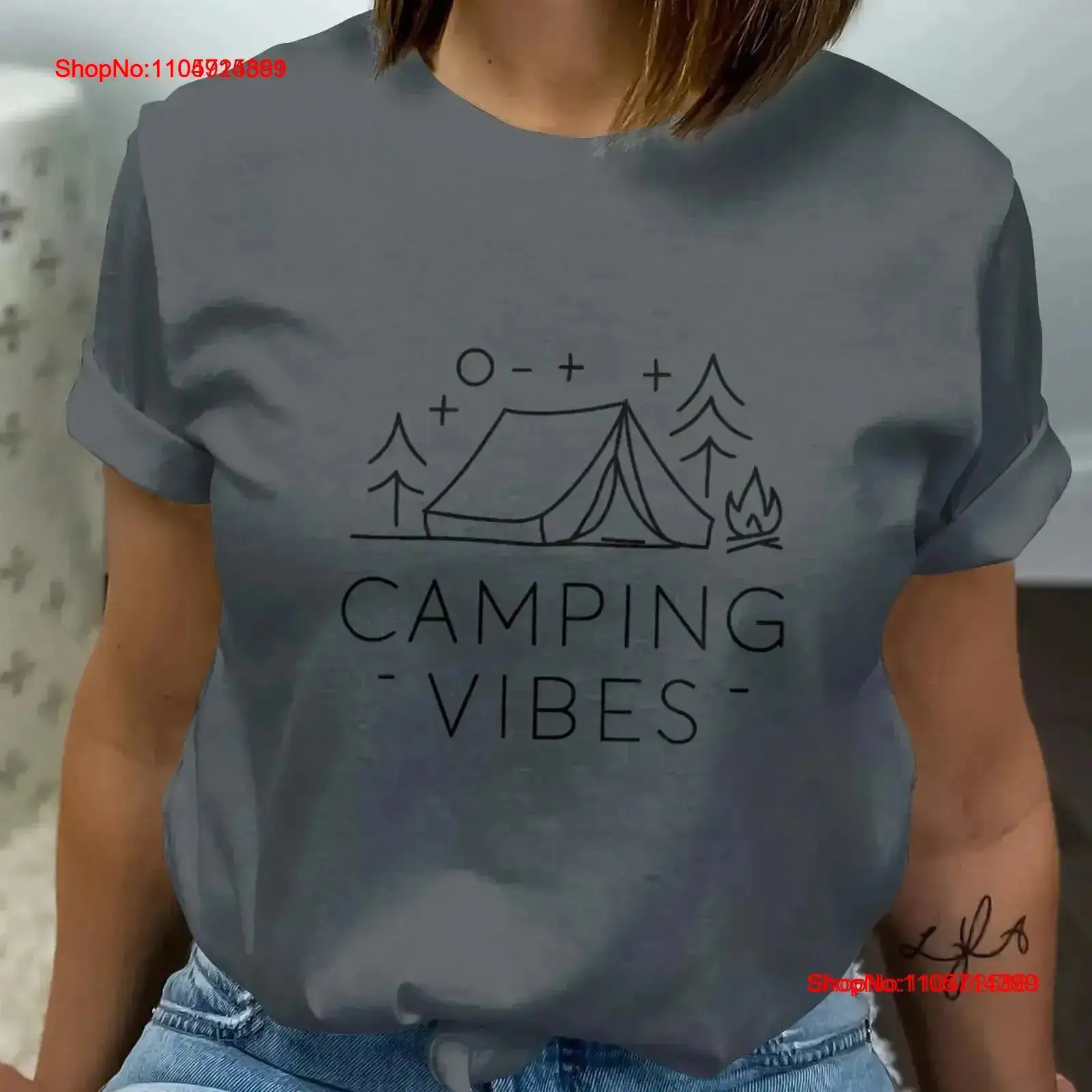 Outdoor Adventure Campgrounds - เสื้อยืด Camping Vibes สำหรับกิจกรรมกลางแจ้ง แคมป์ปิ้ง คนรักธรรมชาติ
