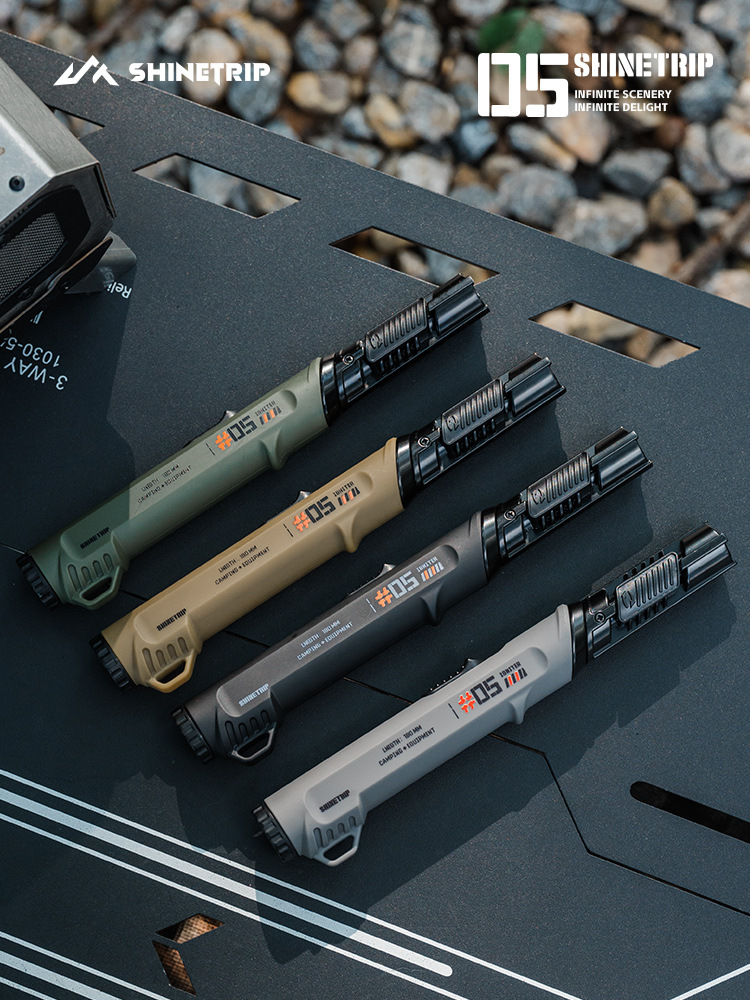 Fire Piston Starter - ไฟแช็คแก๊สบิวเทนแบบพับได้ Shanqu ปี 2026 หัวฉีดกันลม เปลวไฟสีฟ้า
