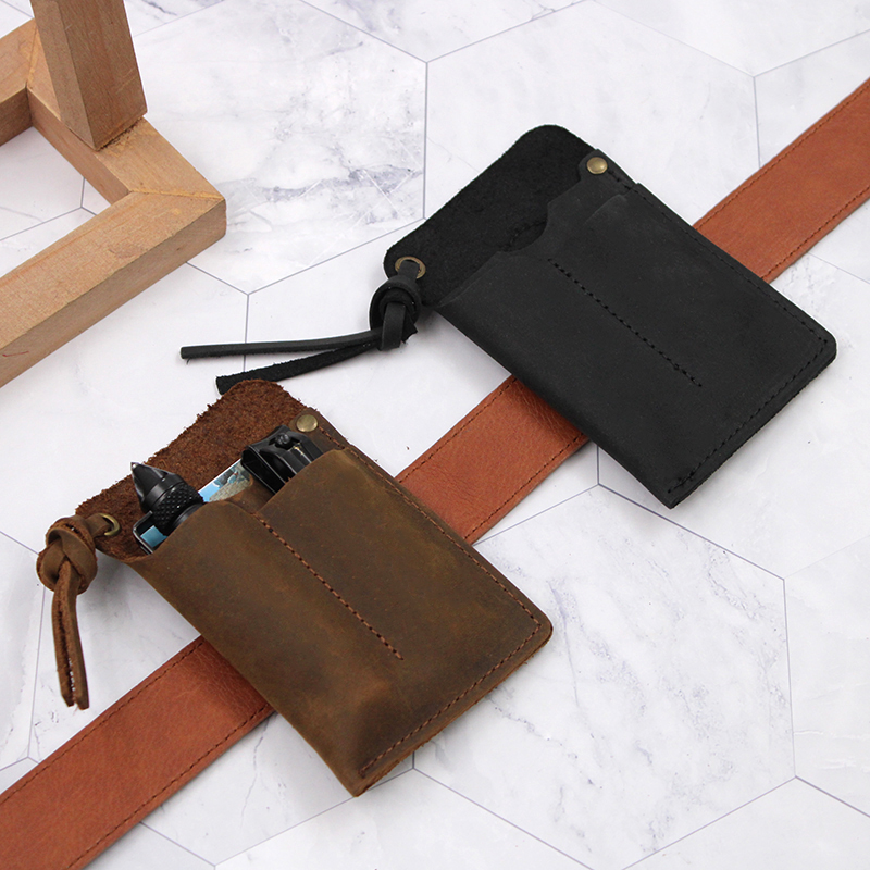 Fire Piston Starter - ของแท้หนัง EDC Organizer Sheath Handmade เครื่องมือยุทธวิธีกระเป๋าพร้อมเข็มขัดคลิปเก็บกระเป๋า