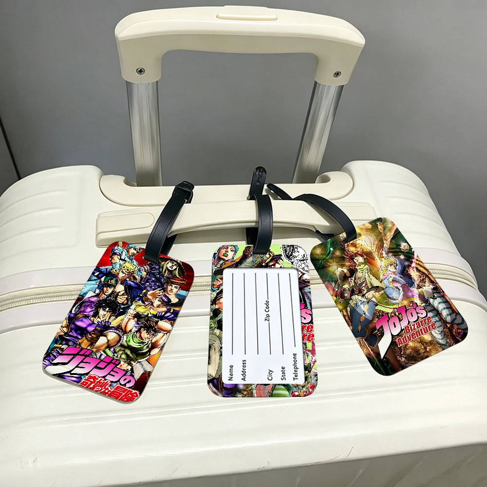 Outdoor Adventure Names - แท็กติดกระเป๋าเดินทางป้องกันการสูญหายลายอนิเมะ JoJo's Bizarre Adventure พร้อมช่องใส่ข้อมูล PVC