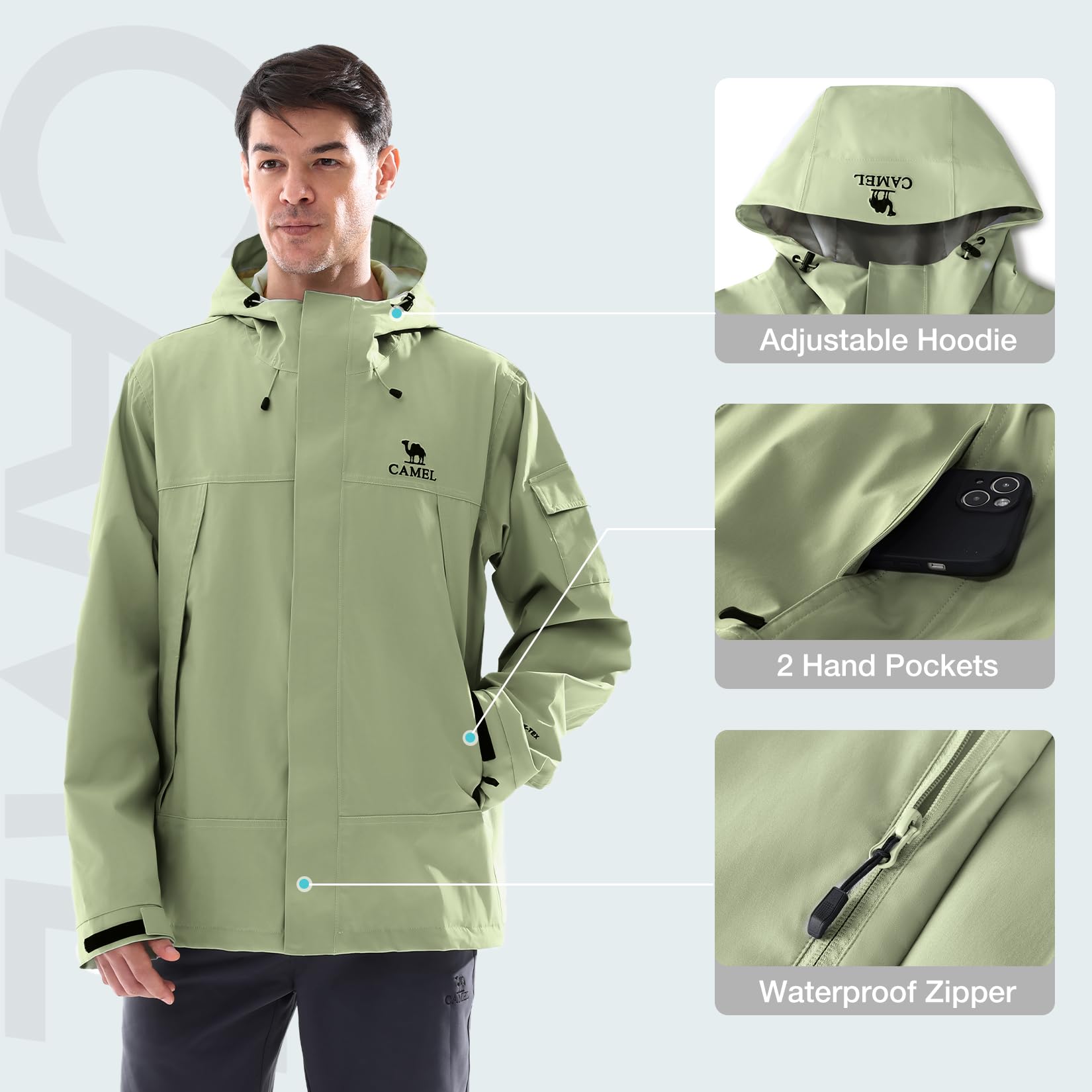 GOLDEN CAMEL Men's Rain Jacket - Outdoor Adventure Windbreaker บทวิจารณ์และราคา